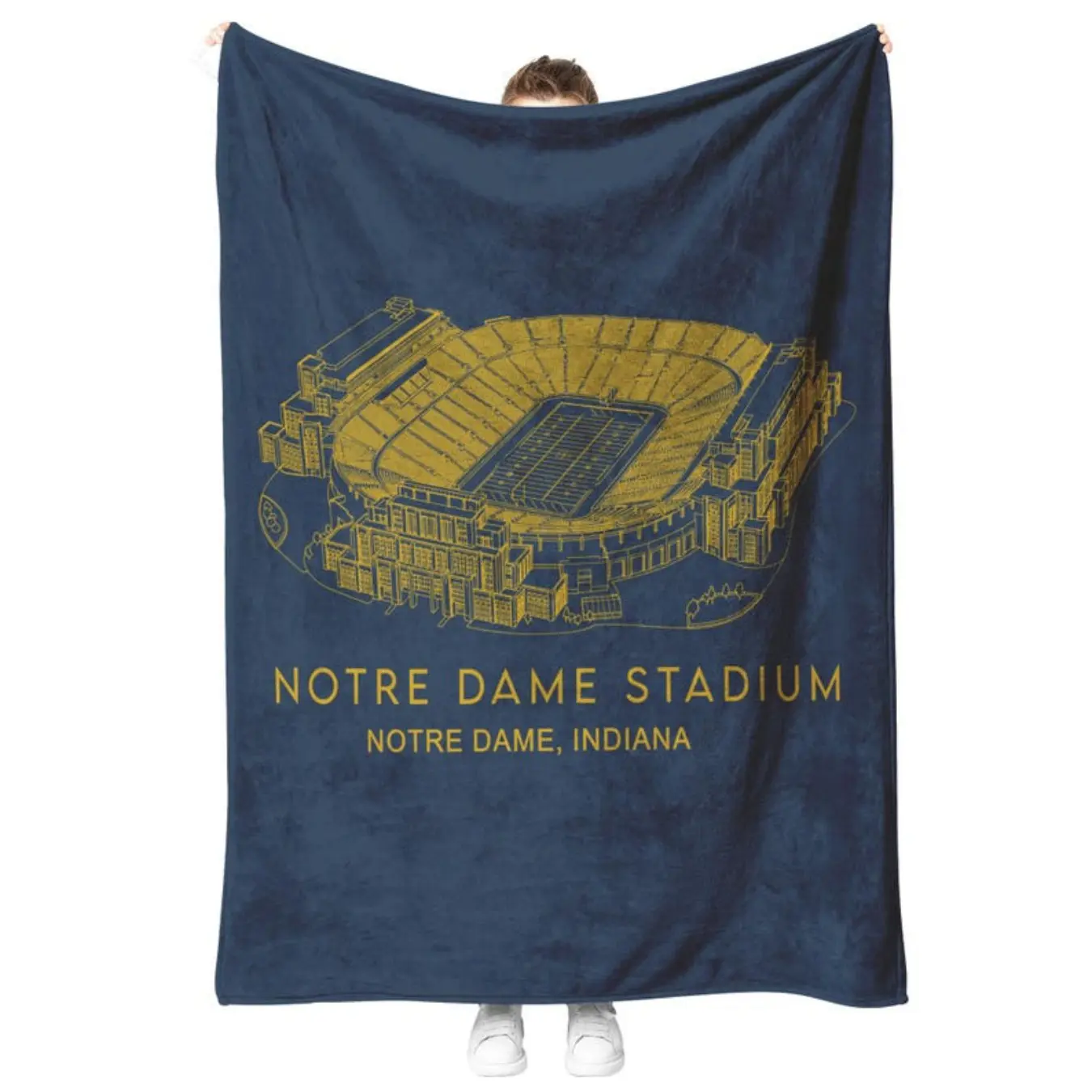 Notre Indiana Print Football Theme Soft Warm Throw - Cozy Blanket Throw with Fuzzy Warmth for Bed, Sofa, Travel, Family & Kids Birthday/Christmas Gifts, Indoor Outdoor