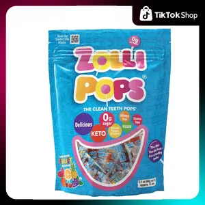Zollipops Clean Teeth Lollipops - AntiCavity Sugar Free Candy for a Healthy Smile Great for Kids, Diabetics and Keto Diet. Natural Fruit Variety, 3.1 Ounce