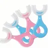 4-Pack U-Shaped Soft Bristle Toothbrush for Children, 3-Sided Design with Safe Silicone for 360° Whole Mouth Oral Care, Ages 3-6, Three Sided Toothbrush