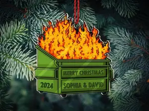 2024 Dumpster Fire Christmas Ornament, Funny Dumpster Fine Ornament, Co-Worker Xmas Gift, Best Friend Christmas, Xmas Gag Gift