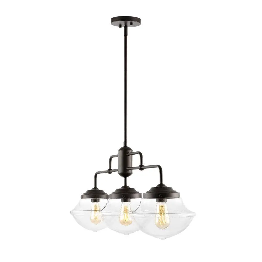 JONATHAN Y Floyd Adjustable Iron Farmhouse Vintage LED Dimmable Pendant Ceiling Light - Country Rustic, Oil Rubbed Bronze Fixture for Rustic Kitchen, Traditional Interior Design, Compatible with Edison Bulbs