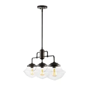 JONATHAN Y Floyd Adjustable Iron Farmhouse Vintage LED Dimmable Pendant; for Living Room, Bedroom, Kitchen, Office