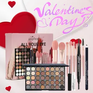 Brushes & Eye Makeup Set, 12pcs Full Eye Makeup Kit, Eyeshadow Palette Eyeliner Mascara Eyebrow Pencil with Brushes, Gift Box, Trending Makeup, Cosmetic, Beauty Kit