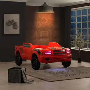 ROVERTON Novelty Car Bed with Remote-Controlled Light & Sound Functions