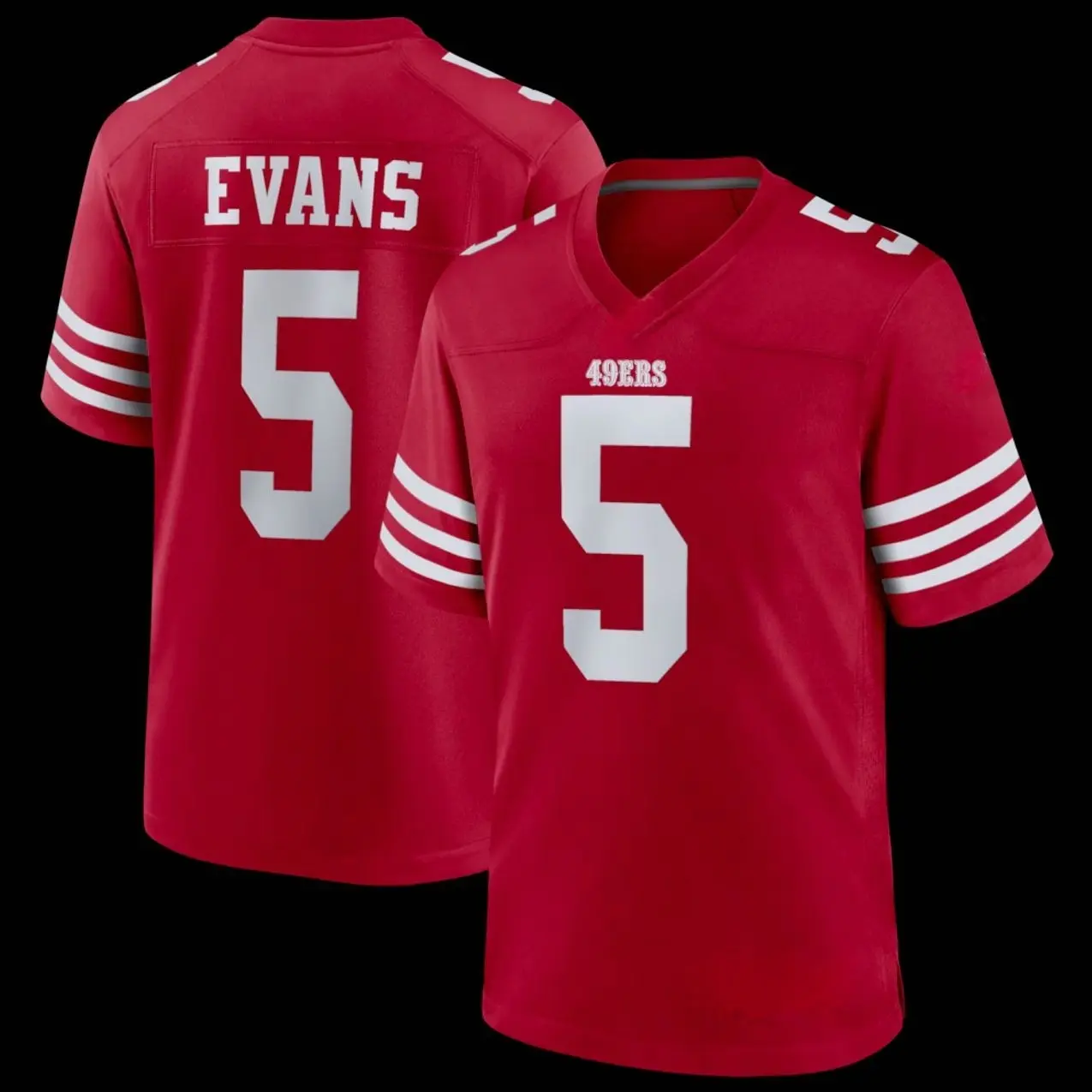 Unisex Football inspired by Evans 5 San Francisco  Game Jersey - Scarlet