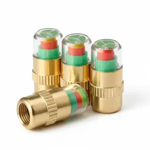 4 Pack Tire Pressure Monitoring Valve Stem Caps, Red & Green Visible Pressure Indicator Alert Caps, Universal Auto Safety Sensor Accessories, Tool-Free Easy Installation for Cars, Motorcycles & Bicycles