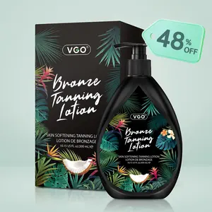 VGO Bronze Tanning Lotion - Original Formula for Tanning and Skin Care Natural Coconut Oil Sunscreen Self Tanner Repair Sensitive Cosmetic -A
