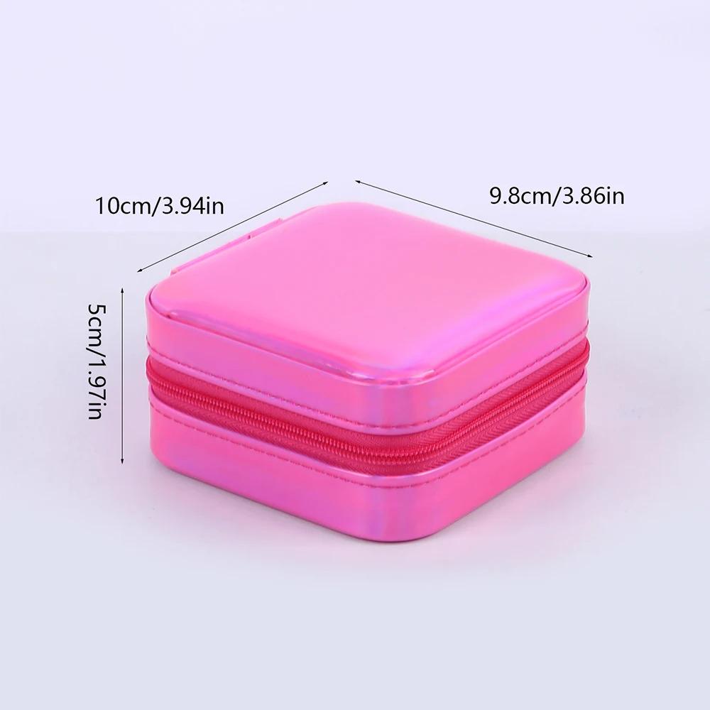 Jewelry Case Box Portable Small Travel Jewelry Organizer Necklace Earring Ring Storage Display Gift Box Travel Essentials