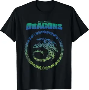 Men's Natural Cotton Fabric Short-Sleeve Graphic T-Shirt - Casual Fashion Style with How to Train Your Dragon Toothless Vintage Symbols Logo Design