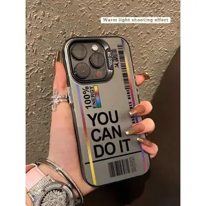 1pc Fashionable Letter & Airplane Printed Anti-Drop Phone Case Compatible With IPhone11 12 13 14 11promax 12promax 13promax 14promax Xr 15 15pro 15promax,