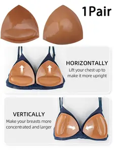 Reusable Triangle Adhesive Bra Inserts, Push-Up Breast Enhancer Pads, Instant Lift Nipple Covers, Comfortable and Secure Fit