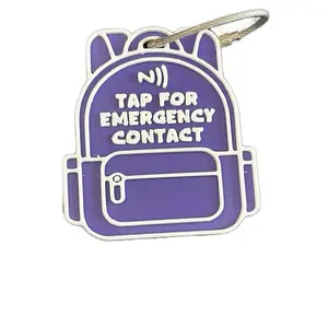 NFC Emergency Contact Keychain for Kids | Customizable Backpack Tag | Safety Keychain with Tap-to-Contact Feature Durable