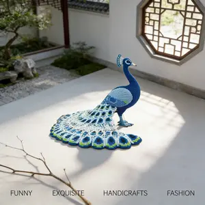Blue Peacock Series 1642pcs Building Blocks Model, Handmade DIY Toy Set with Hammer & Instructions, Perfect Gift for Friends