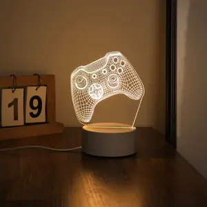 1pc Warm Light 3D Night Lamp, Gaming Light, USB Powered LED Table Lamp, Bedside Atmosphere Light, Creative Gift Night Lamp, Home Decor Light for Bedroom