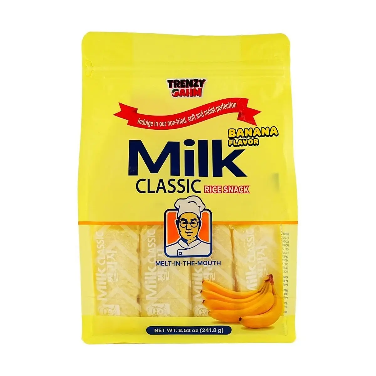 Milk Rice Snack Variety Pack – 3 Flavors (Milk, Banana & Cheese), Non-Fried Crispy Korean Rice Snack, Individually Wrapped Kids School Snack, Melt-in-the-Mouth Rice Crackers