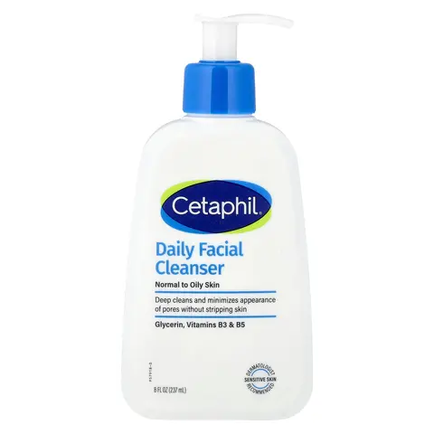Cetaphil Daily Facial Cleanser, Normal to Oily Skin, 8 fl oz (237 ml)