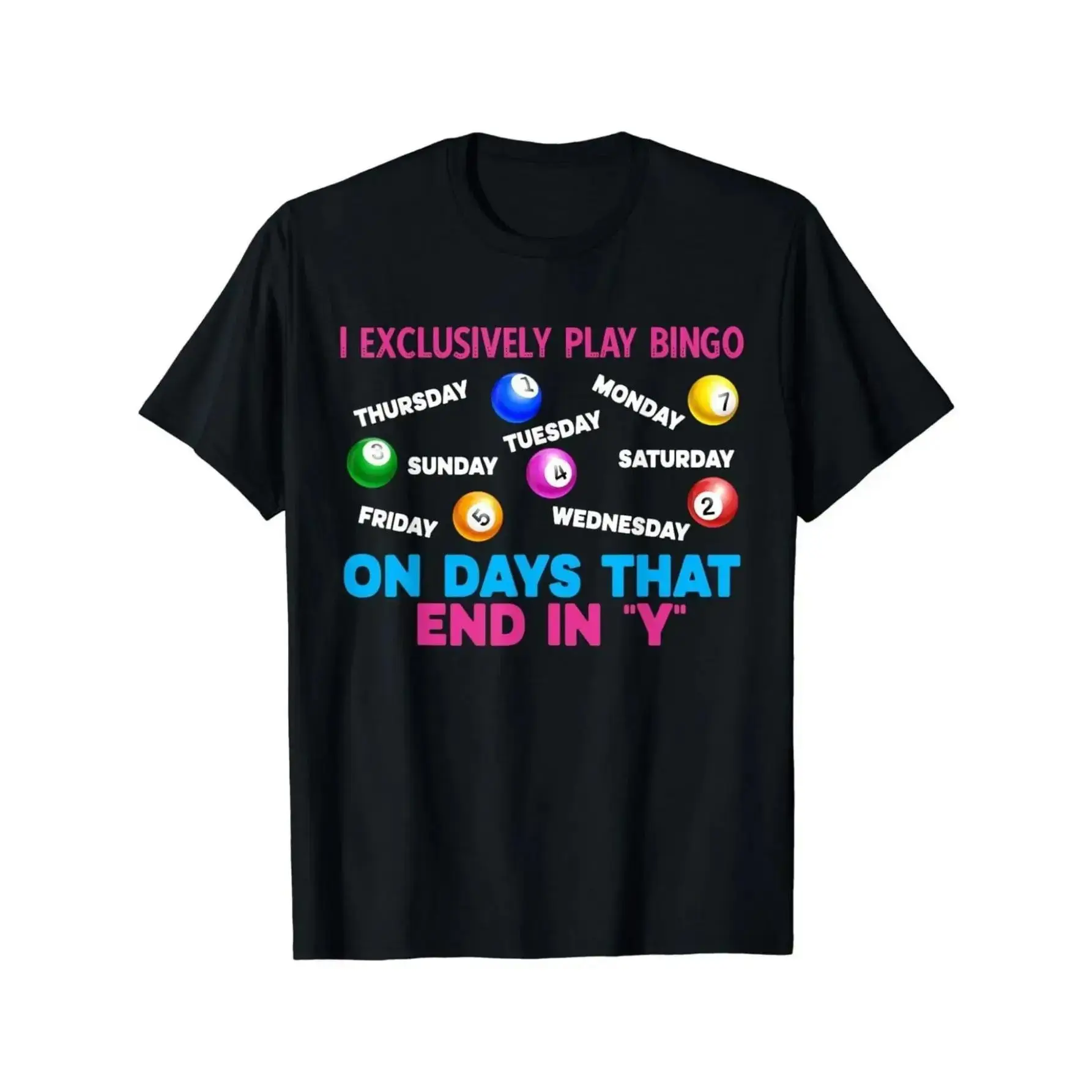 Bingo Player T-Shirt, Round Neck T-Shirt Short Sleeve, Women Men Family T-Shirt, Funny Gift T-Shirt, Regular Fit Comfortable Stretch Fabric All-Season Wear Cotton T-Shirts