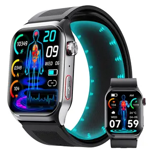Medical F520 Air Pump Blood Pressure ECG 2.1-inch Airbag Strap Smart Watch Heart Rate Blood Pressure Blood Oxygen Sleep Monitoring Voice Broadcast SOS Fall Alarm PPG/EDA Detection AI Analysis Remote Care Waterproof Sports Bracelet