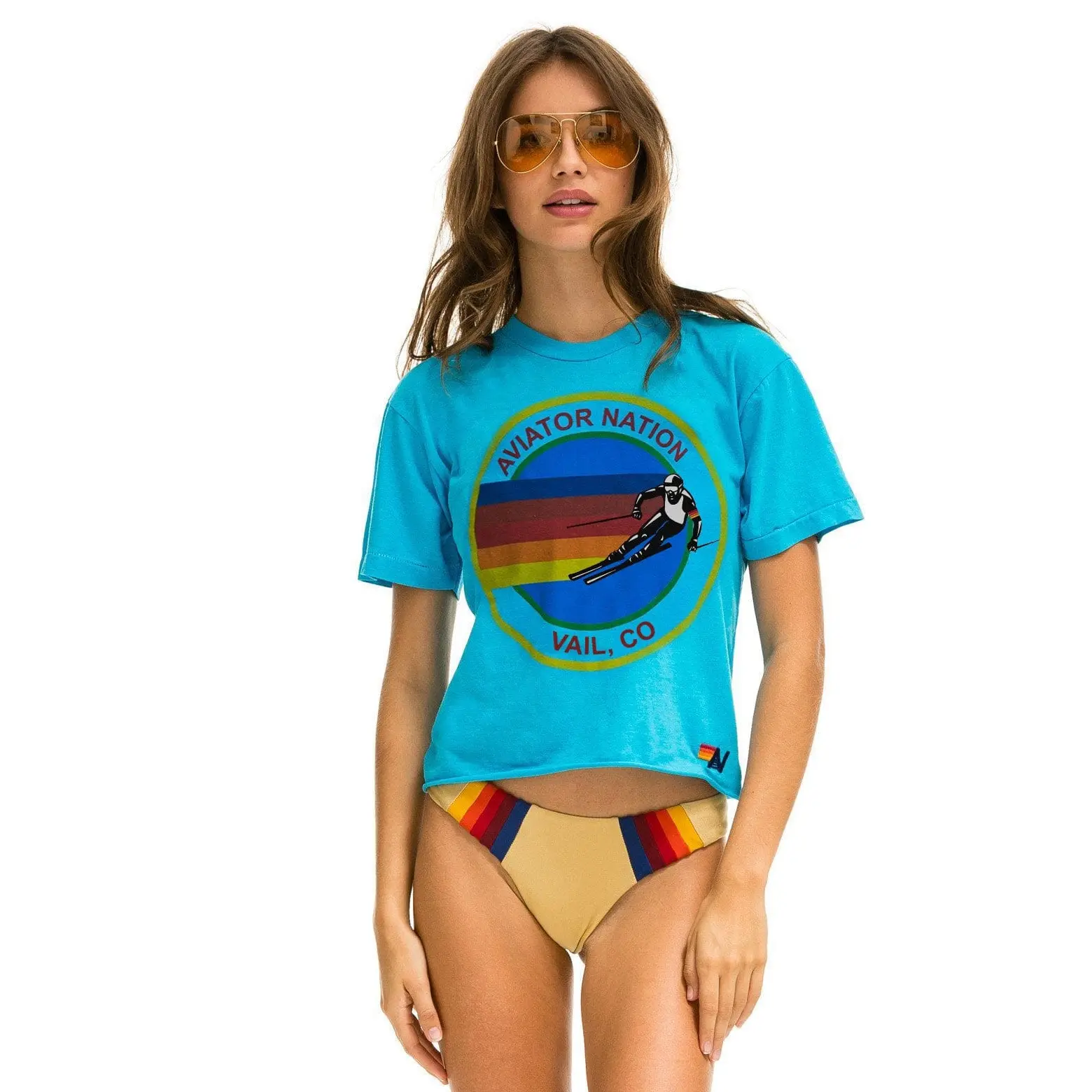 SIGNATURE VAIL BOYFRIEND TEE - NEON BLUE