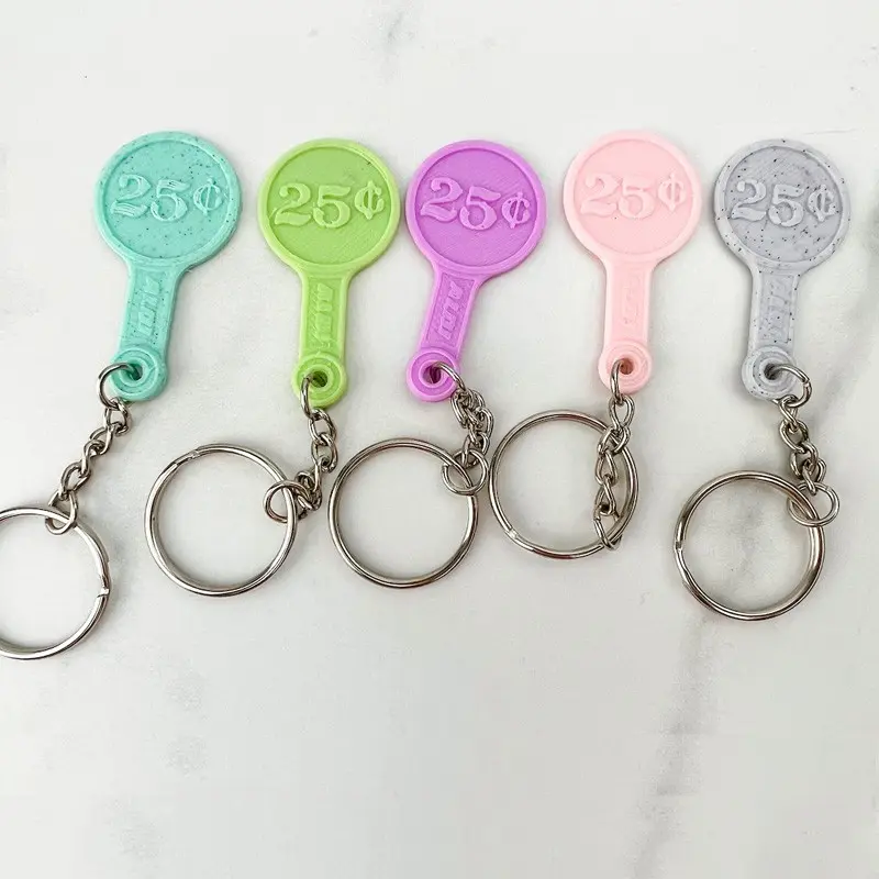 1pc 3D Printed Shopping Cart Token, Cute Token Keychains Keyrings for Keys in Various Colors, Perfect as a Birthday and Anniversary Gift, Made of Plastic.
