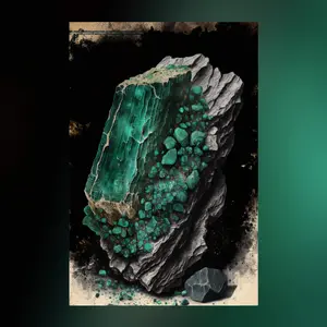 Dark Malachite Canvas Print - Crystal Art for Home or Office - Apothecary Decor