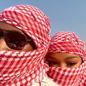 100% Polyester Vintage Square Scarf - Breathable, Windproof, Sun-Proof Yarn-Dyed Arabian Tactical Kerchief for Outdoor Activities, Muslim Head Wrap - Hand Wash/Dry Clean Only