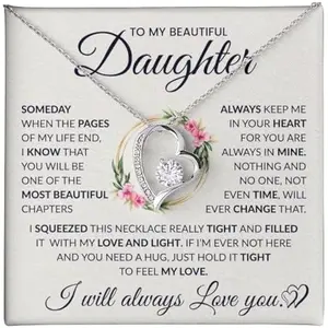 To My Daughter Necklace From Mom, Daughter Necklace From Dad, Birthday Gifts For Daughter From Mother Father Daughter Gifts From Mom, Gifts For Daughter From Dad, Necklaces For Daughter from Parents