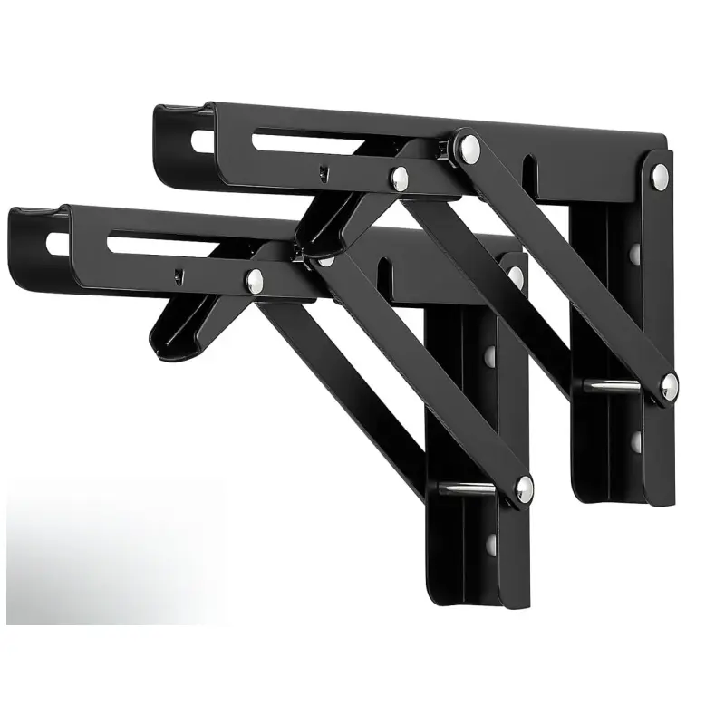 Stainless Steel Shelf Bracket Set, Foldable Desk Organizer for DIY Projects, Space Saving Storage Solution, Adjustable Shelf Rack