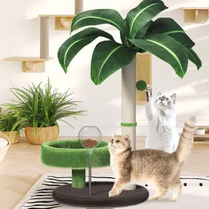 Coconut Tree Cat Tree - Mini 2-in-1 Cat Bed & Scratching Post | Space-Saving Sisal Cat Tower for Kittens