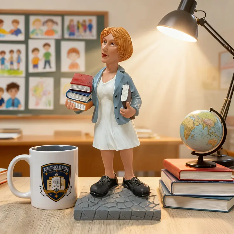 1pc female teacher design, elegant and dignified design female teacher resin ornament, suitable for desktop decoration, bookshelf decoration, Teacher's Day gift, no electricity required, home decoration, office decoration, classroom decoration, gift for t