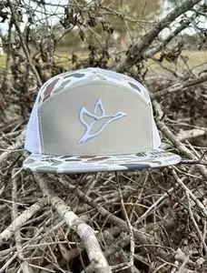 [ BEST 2026 ] Flying Duck Icon 7-Panel Camo Trucker Hat – Brackish_White Mesh Snapback Hat - TikTok Shop