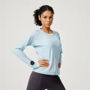 Women's Meeker Long Sleeve - Cotton-Soft Performance, Quick-Dry, Slim Fit, Crew Neck, Medium Length, Ideal for Workouts & Daily Wear