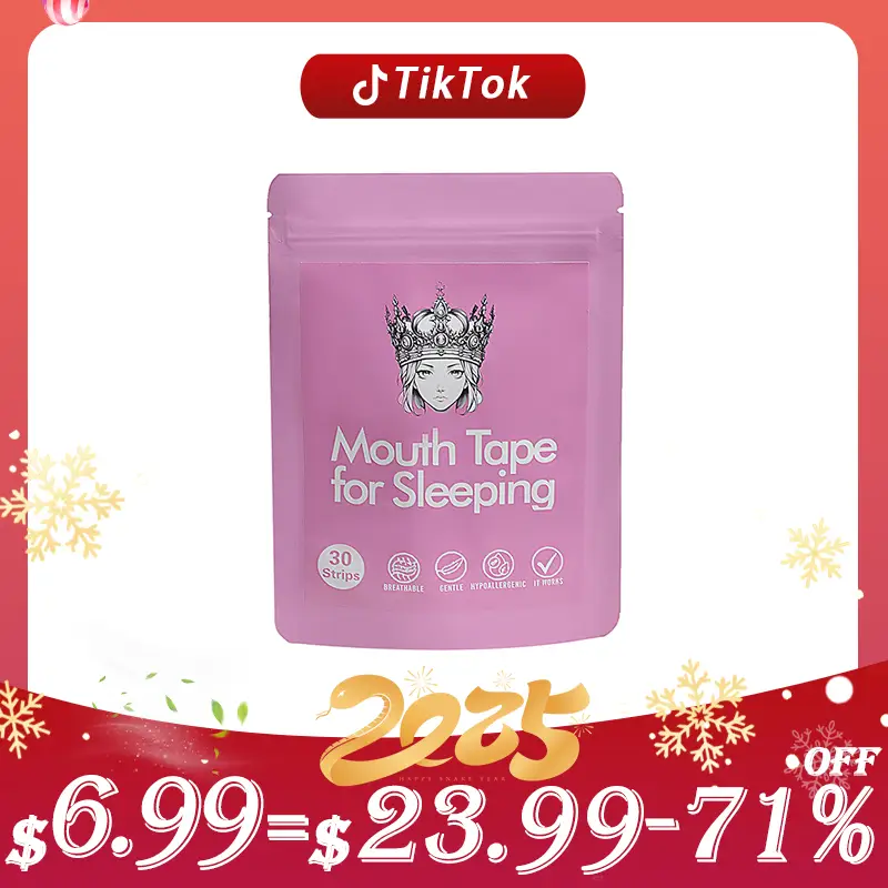Upgraded Mouth Tape - 30 Count | Extra Strong Adhesive | Premium Breathable Fabric | All-Night Comfort for Sleep & Sports | Ergonomic Lip Seal Design