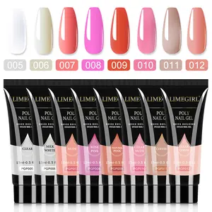 LIMEGIRL 8PCS 15ML Poly Nail Gel Set Need UV Nail Light to Dry Long Lasting Suitable Colors for All Ocassions Beginner Friendly Extension Nail Gel Manicure Polish Set