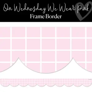 On Wednesday We Wear Pink Pastel Grid Bulletin Board Border