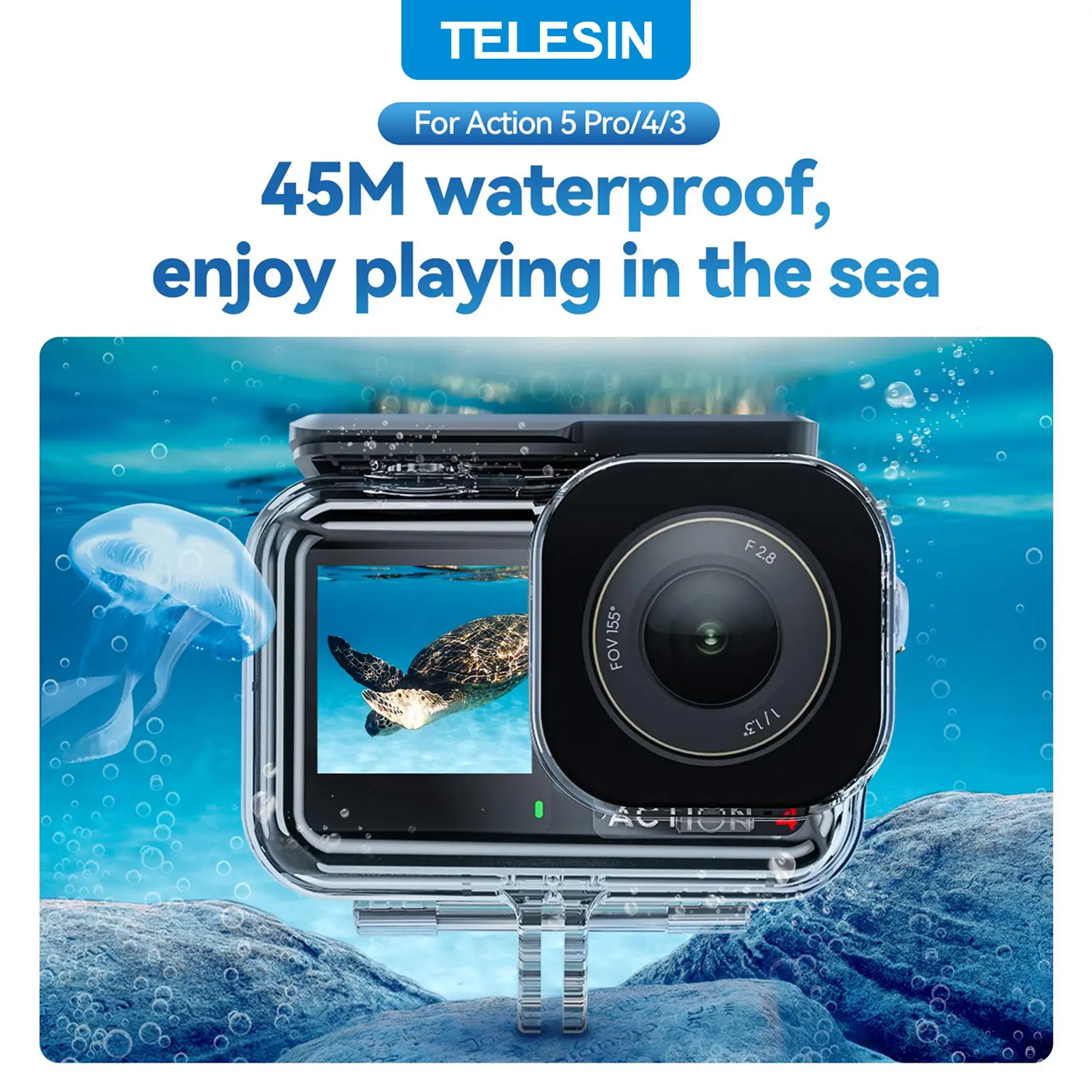 TikTokShopStockUp】TELESIN DJI Osmo Action 5 Pro/4/ 3 Akaso 