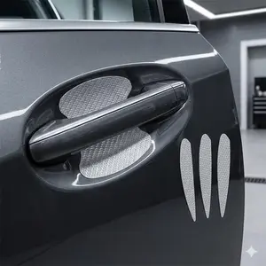4-Pack Carbon Fiber Door Handle Protective Film, Universal Scratch-Resistant Vinyl Wrap for Cars SUV Trucks, Easy Install Durable Waterproof Automotive Exterior Guard