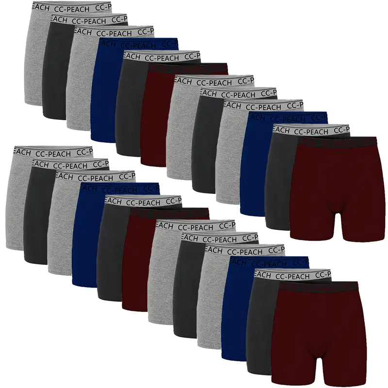 【Limited time deal】Men's Boxer Briefs 6-Pack - Breathable Moisture-Wicking Underwear, No Ride-Up Design