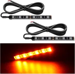 Nilight 2PCS 6-5050-SMD Waterproof Flexible Turn Signal Backup License Plate Universal Amber Lights Strip Universal for Motorcycle ATV UTV High Brightness Car LED Tail Light Strip Fishbone LED Tailgate  Autos Vehicle  dealsforyoudays