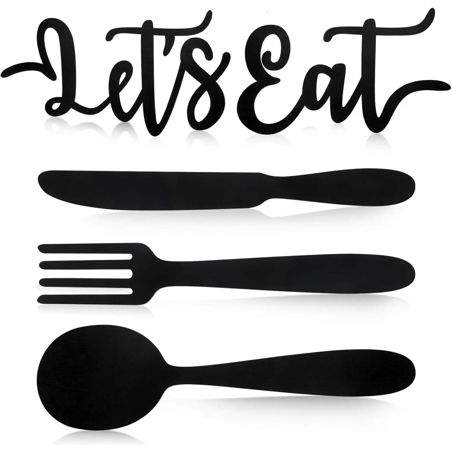 5 Pcs Hangable Farmhouse Wooden Cutout Kitchen Wall Decor - Fork, Spoon, Knife Signs, Modern Home Decoration for Dining Room, Gift for Home, Bar Use, Boyfriend, Daughter