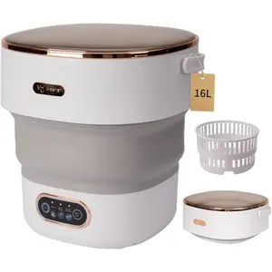 16L Foldable Mini Washing Machine - 12x13 in Gentle Wash Unit with 3 Cleaning Modes for Underwear, Apartment Use