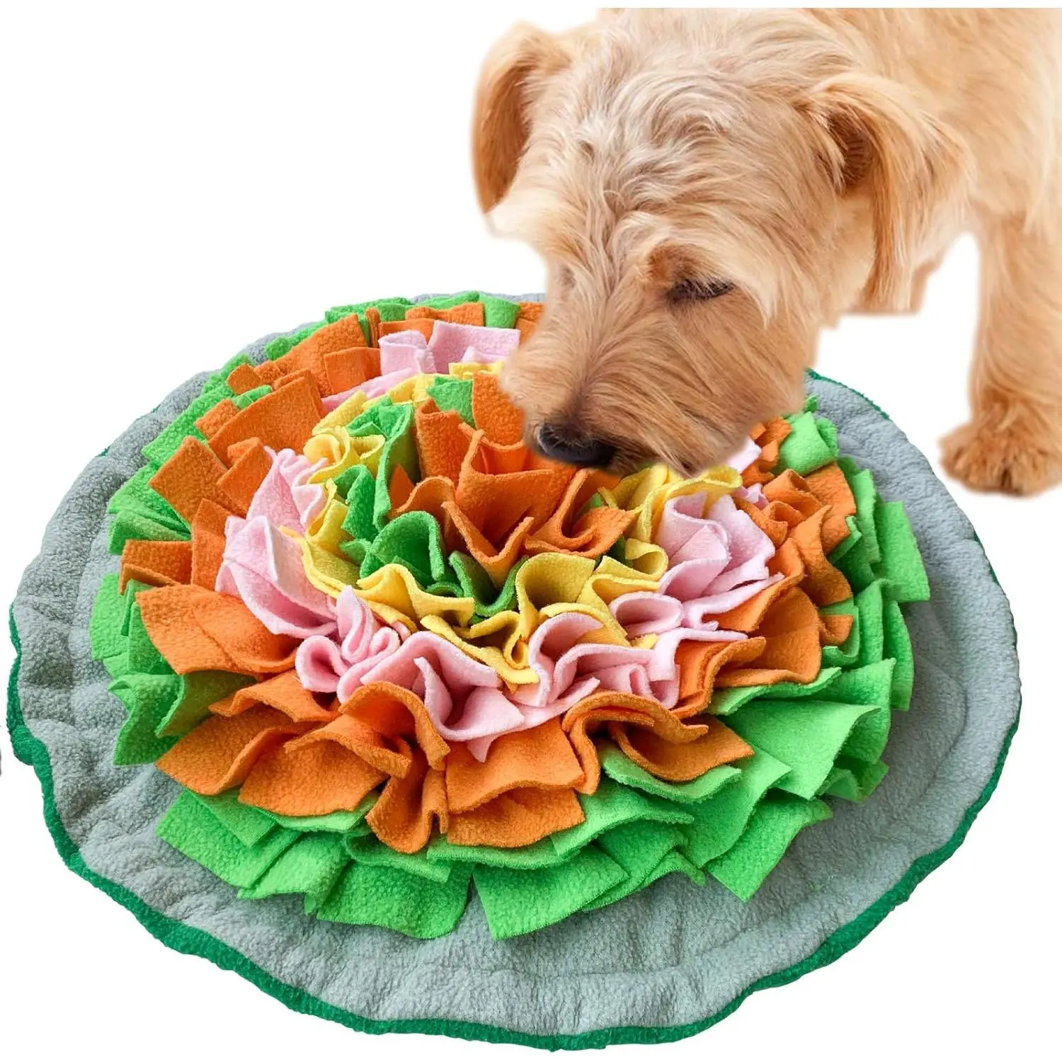 Dog Snuffle Blanket - Interactive Foraging Puzzle, Nosework Feeding Pad for Cats, Puppies & Small-Medium Pets