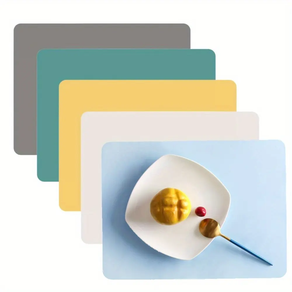 4pcs Silicone Placemats, 40x30cm Heat Resistant Table Protector Mats, Non Slip Multipurpose Dining Baking Mat, Washable for Home & Office Use Indoor Kitchenware