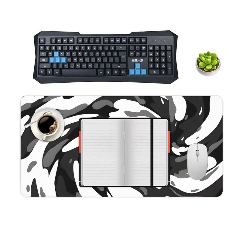Large Abstract Twisted Swirl Digital Print Mouse Pad for Gaming and Office Use with Enhanced Precision and Stylish Design
