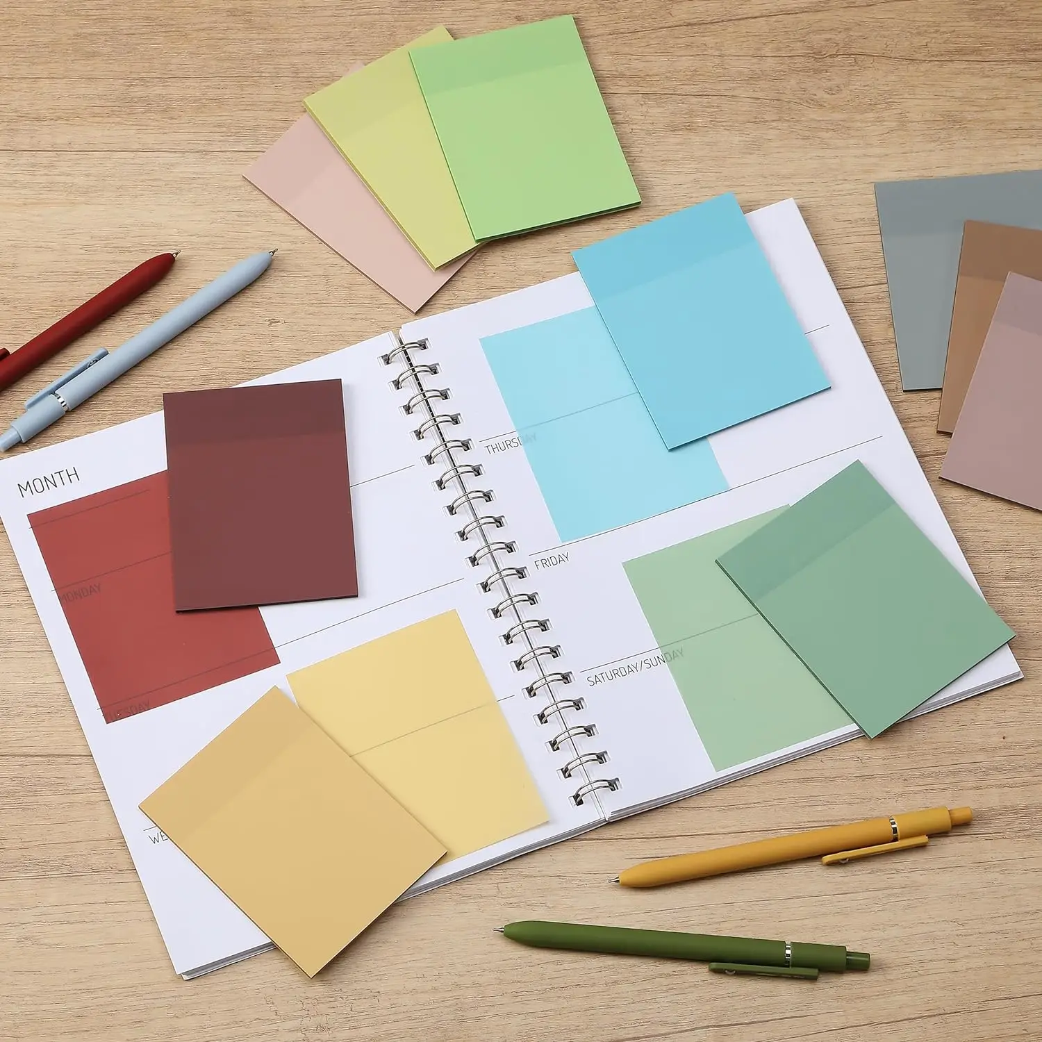 Mr. Pen Transparent Sticky Notes 3"×4" 600 Sheets Vintage Colors See Through Clear Notes for Home Office Use Adhesive Stickers Adhesive Tabs college s