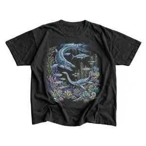 90s Ocean Dinosaurs T-Shirt - Men & Women's Unisex Graphic Tee - Vintage Jurassic Shirt - Sea Dinos Wildlife Shirt - Retro Aquatic Shirt- Unisex Menswear & Womenswear - Streetwear Tops - Casual Cotton Crewneck Shortsleeve Tshirt