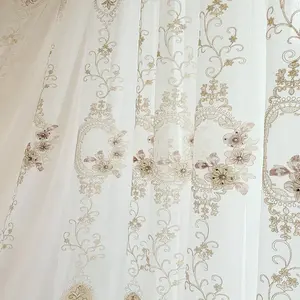 Luxurious Embroidered Curtains, Romantic Bedroom Drapes, High-End American European Style, French Luxury Design, Window Curtain