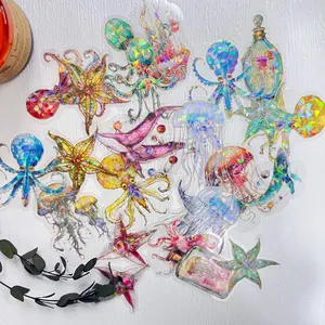 Ocean Themed Self-adhesive Sticker, 20pcs/set Random Color DIY Decorative Sticker for Stationery Computer Water Bottle, Art Stickers, Stickers Kit