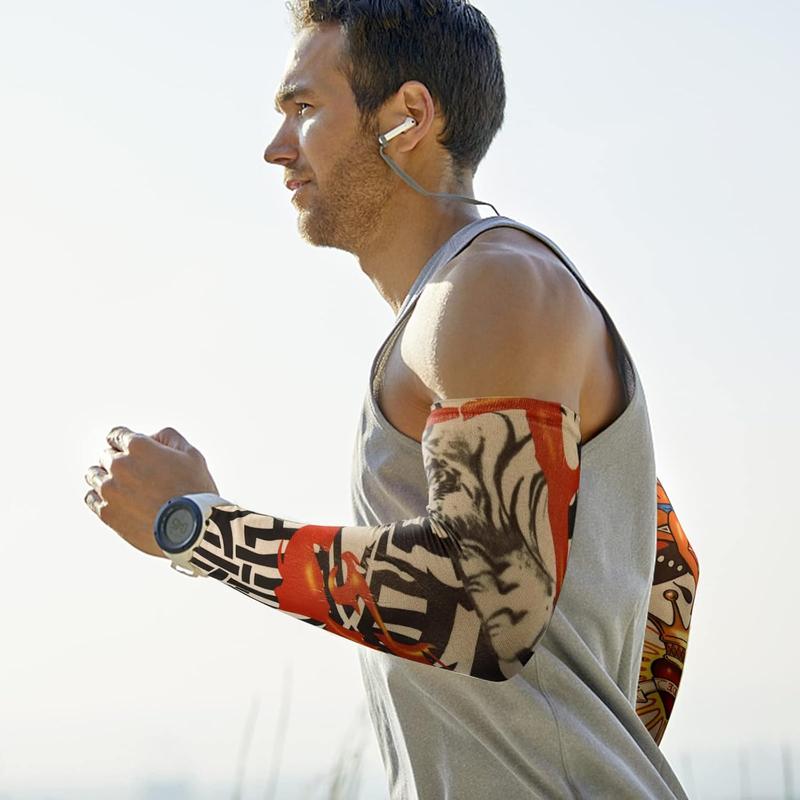 Tattoo Sleeves for Men 6Pcs Arm Sleeves Fake Tattoos Sun Protection Covers Temporary Tattoos for Halloween Unisex Stretchable Comfortable