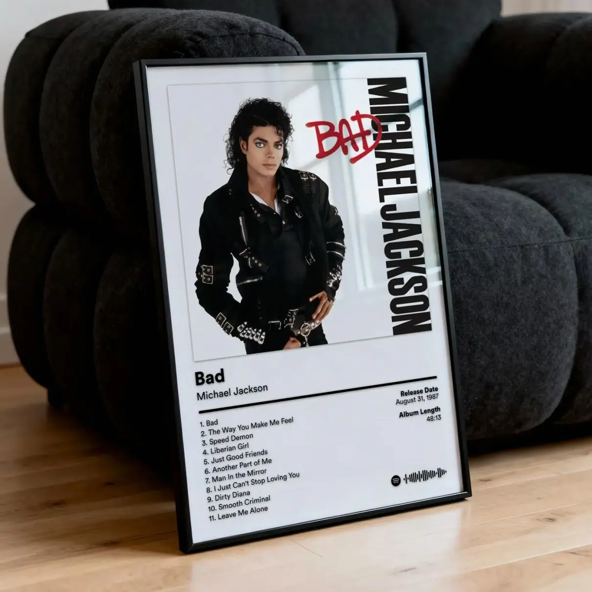 Michael Jackson "Bad" Album Poster - Album Cover Wall Decor - Aesthetic Music Poster